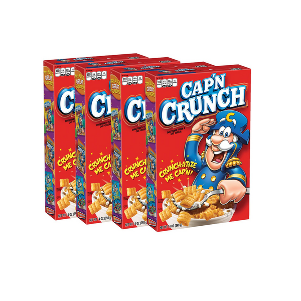 4 cajas de cereal de desayuno Cap'n Crunch (OU-D)