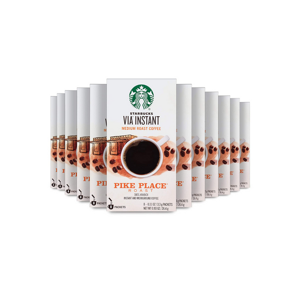 96 paquetes de café tostado instantáneo Starbucks VIA Pike Place