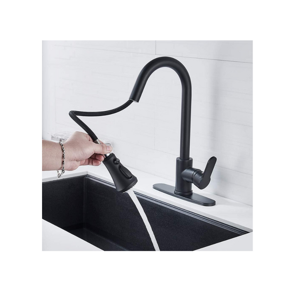 Black Kitchen Sink Faucet with Pull Down Sprayer