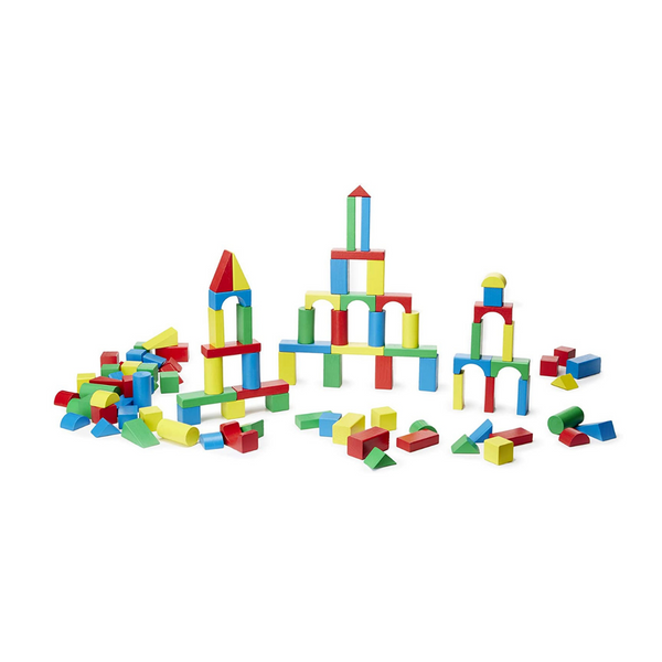 Juego de bloques de construcción de madera Melissa &amp; Doug de 200 piezas