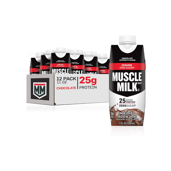 12 Muscle Milk Genuine Chocolate Protein Shakes (OU-D)