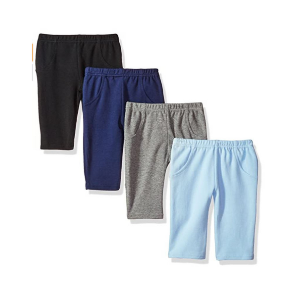 4-Pack Luvable Friends Unisex Baby Cotton Pants (various sizes/colors)