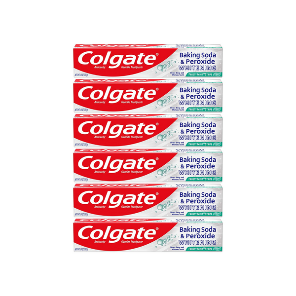 6 pastas de dientes Colgate con peróxido y bicarbonato de sodio