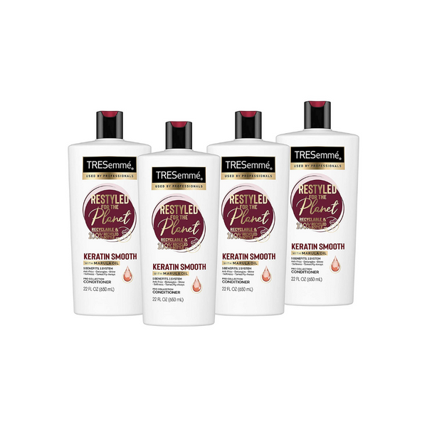 4 botellas de acondicionador TRESemmé de 22 oz con queratina suave