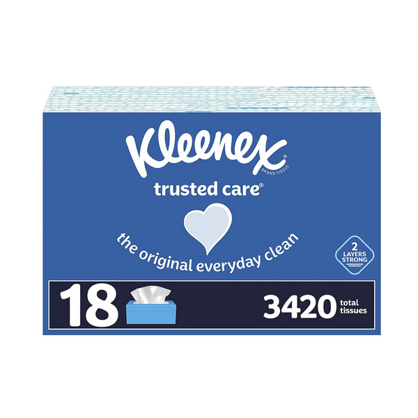 18 cajas de pañuelos faciales Kleenex Trusted Care