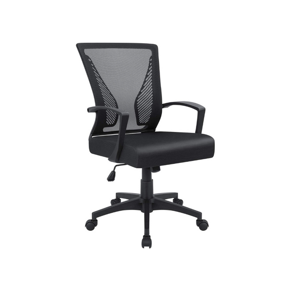 Mid Back Swivel Lumbar Support Office Chair