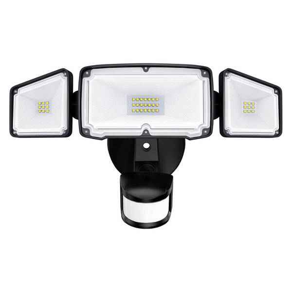 Luces de seguridad LED ajustables para exteriores con sensor de movimiento de 3 cabezales Amico