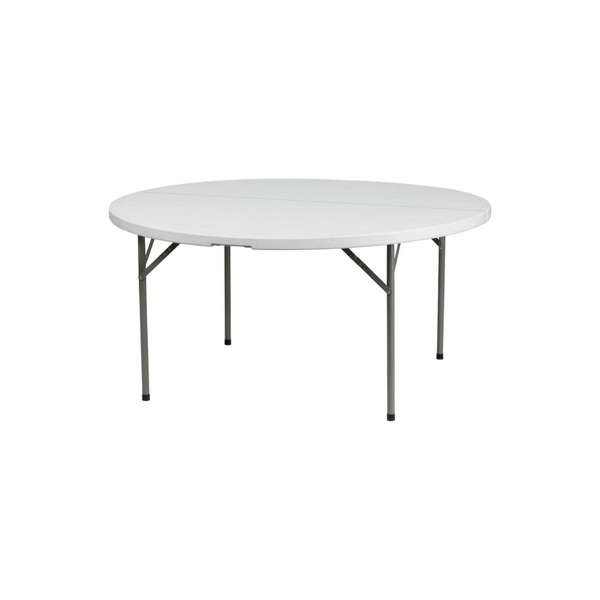 Flash Furniture 5-Foot Round White Plastic Folding Table