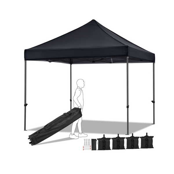 Easyfashion Heavy-Duty Waterproof 10'x10' Canopy w/ Metal Frame/Roller Bag