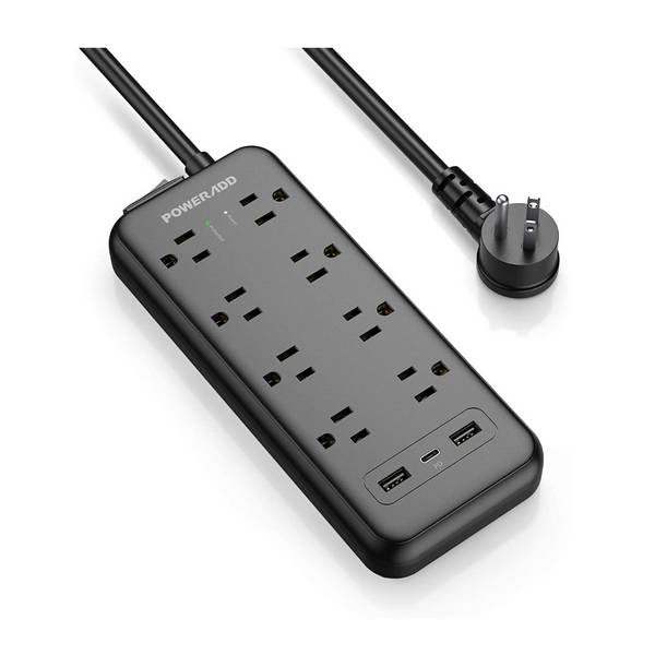 Poweradd 1875W 6Ft Surge Protector with 8 AC Outlets 3 USB Ports