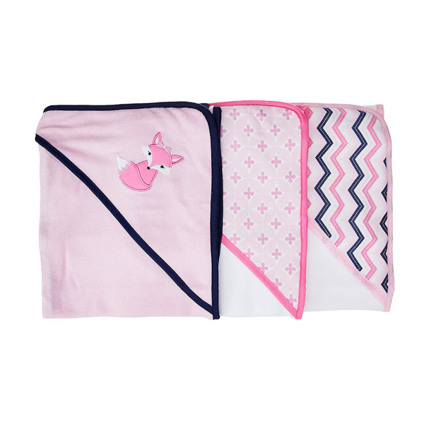 Luvable Friends Baby Cotton Terry Hooded Towels, Foxy, One Size