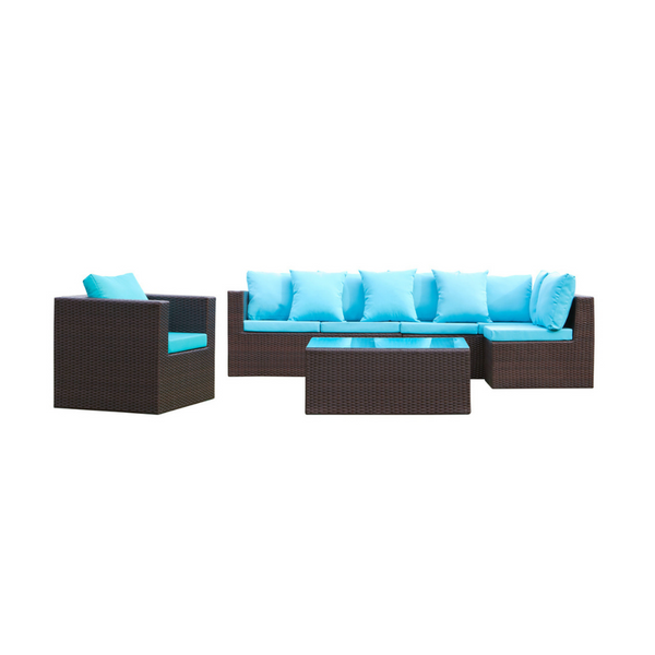 7-Piece Outdoor Rattan Patio Set (3 Colors)