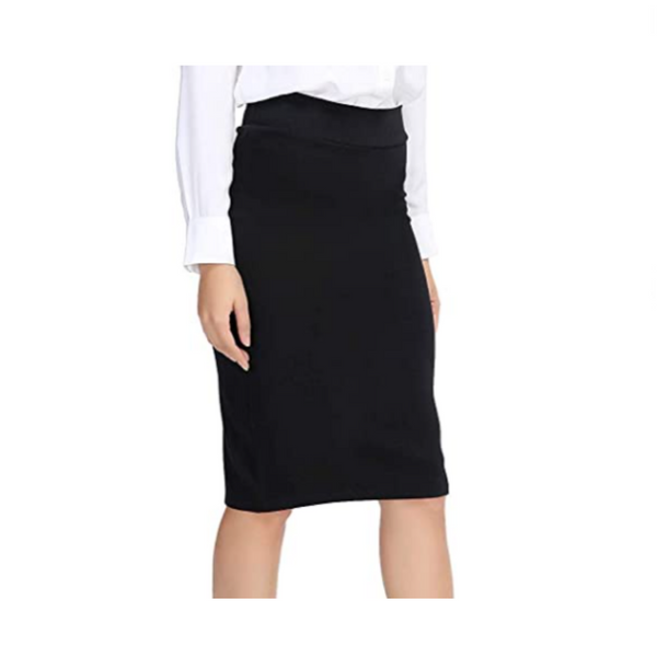 Urban CoCo Falda lápiz midi ajustada con cintura elástica para mujer (18 colores)