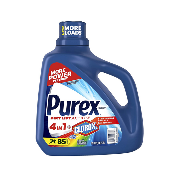 Detergente líquido para ropa Purex de 128 oz más Clorox