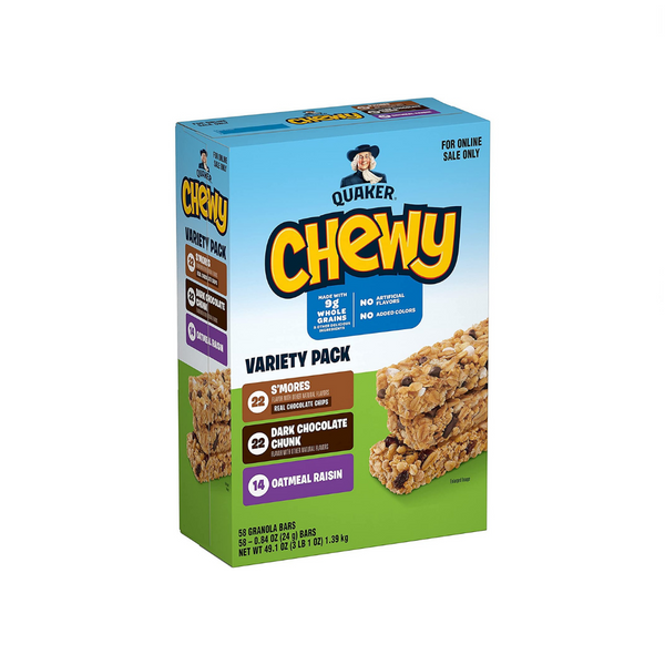 58 Quaker Chewy Granola Bars, Variety Pack