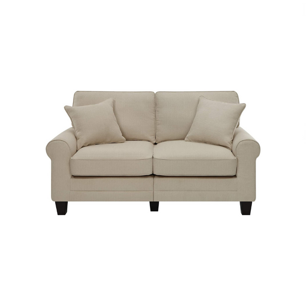 61" Pillowed Back Cushions and Rounded Arms Loveseat (4 Colors)