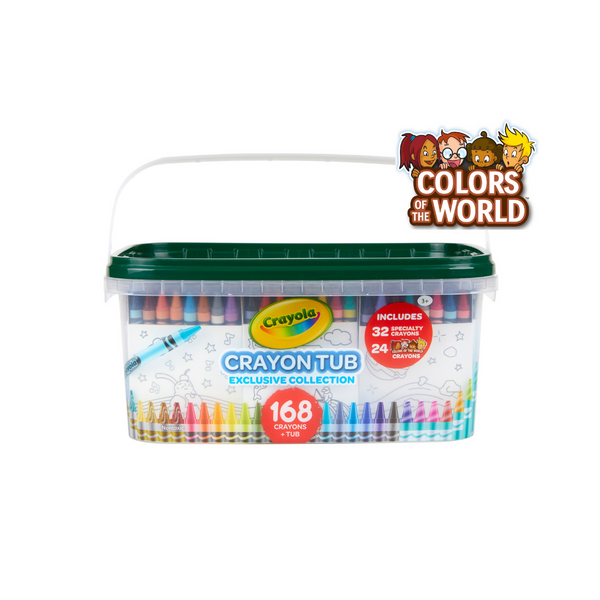 Crayones Crayola Colors of the World de 168 unidades con recipiente de almacenamiento