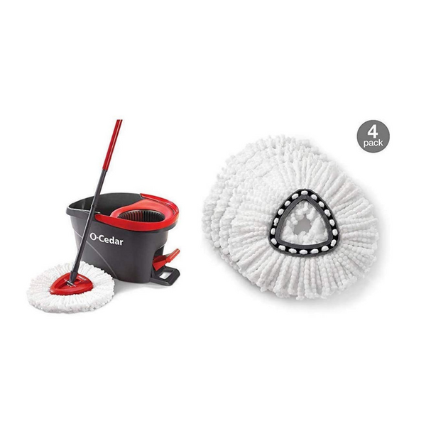 Sistema de limpieza de pisos con cubeta y trapeador giratorio de microfibra O-Cedar EasyWring