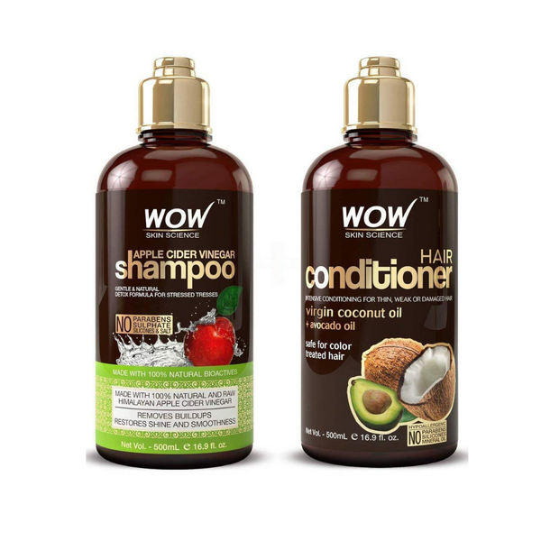 WOW Apple Cider Vinegar Shampoo and Hair Conditioner Set Increase Gloss