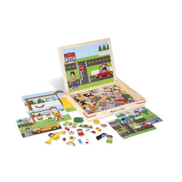 Melissa & Doug Wooden Magnetic Matching Picture Game With 119 Magnets and Scene Cards