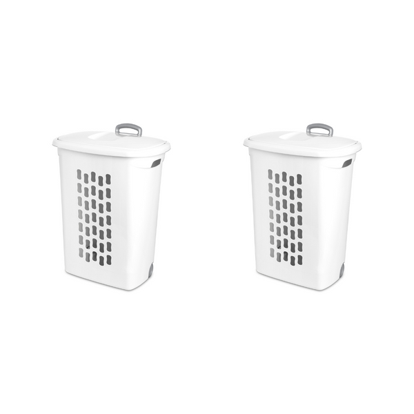 Set Of 2 Sterilite Plastic Ultra Wheeled Hampers