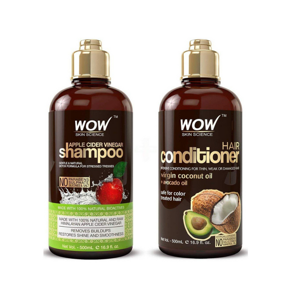 WOW Juego de champú y acondicionador para el cabello con vinagre de sidra de manzana