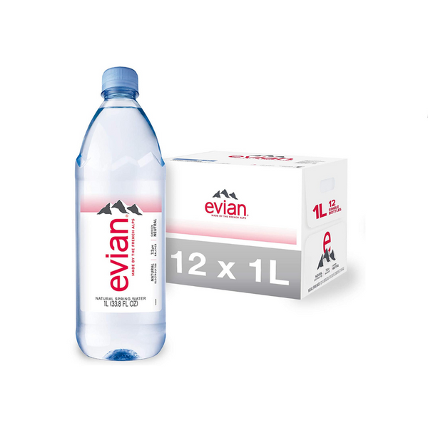 12 Bottles Of evian Natural Spring Water