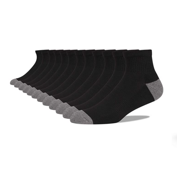 12 Pairs Men's Breathable Cushion Ankle Socks (3 Colors)