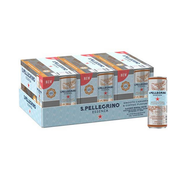24 Cans Of 11.15oz S. Pellegrino Essenza Caffeinated Sweet Caramel & Coffee Flavor