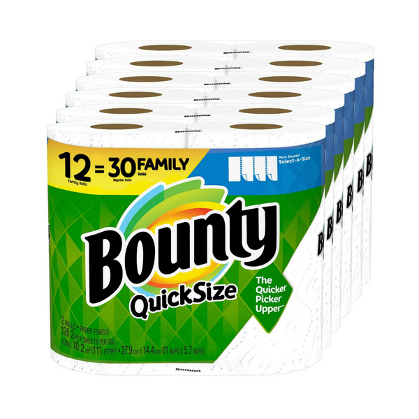 12 rollos familiares (30 regulares) de toallas de papel Bounty ahora enviados por solo $ 22.54