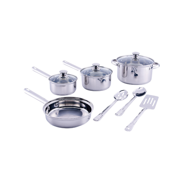 Juego de utensilios de cocina Mainstays de acero inoxidable de 10 piezas