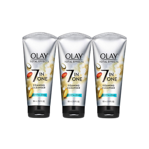3 tubos de limpiador facial en espuma revitalizante Olay Total Effects (tubos de 5,0 onzas líquidas)