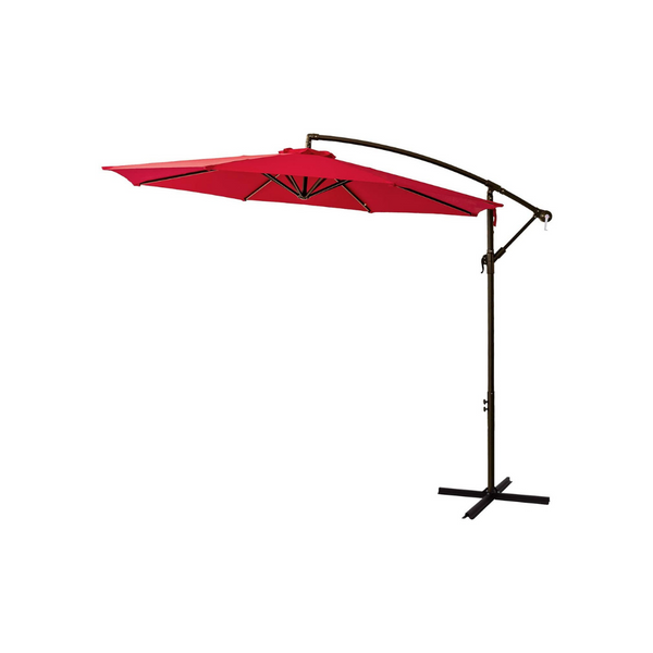 10 ft Offset Outdoor Patio Umbrella with Base Stand (5 Colors)