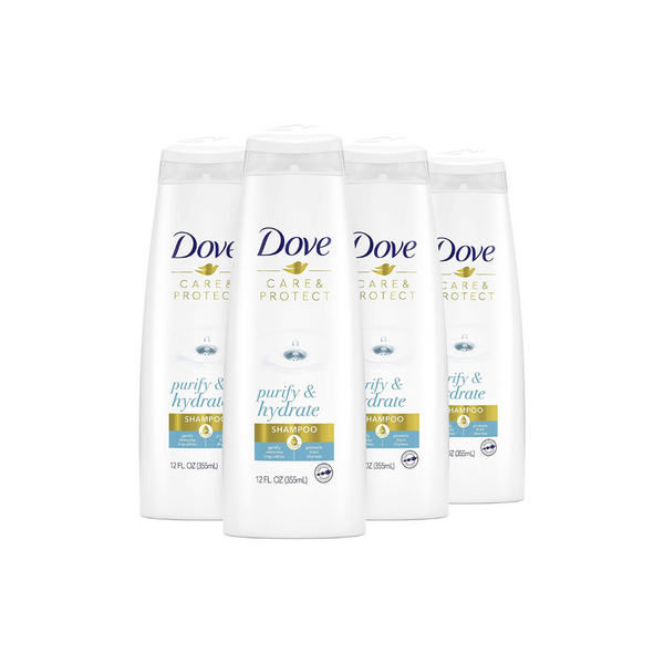4 Bottles Of Dove Care & Protect Shampoo