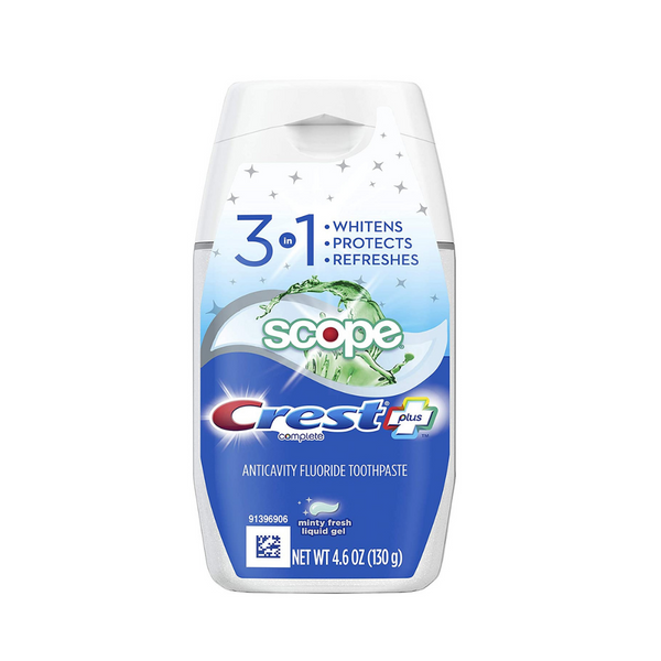 Pack of 6 Crest Complete Plus Scope 3-in-1 Teeth Whitening Liquid Gel Toothpaste