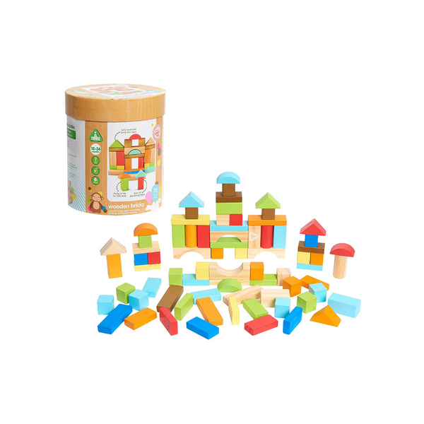 Ladrillos de madera para niños del centro de aprendizaje temprano de 75 piezas