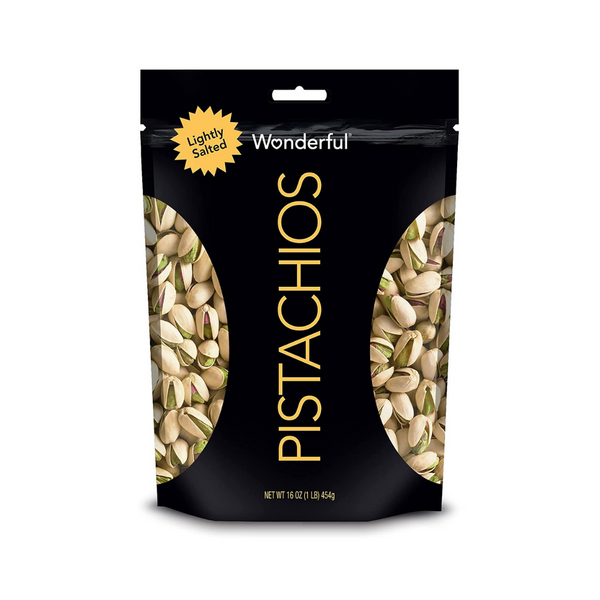 Wonderful Pistachios Roasted & Lightly Salted 16oz Resealable Bag