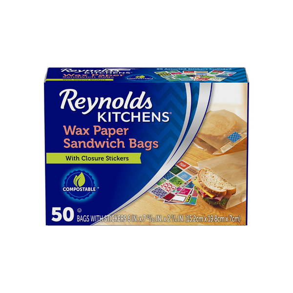 50 bolsas para sándwich de papel encerado para cocina Reynolds