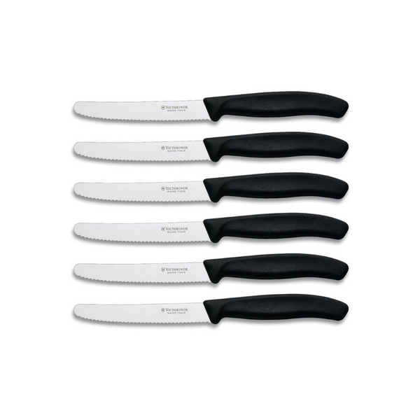 Set Of 6 Victorinox Classic Serrated Steak Knives