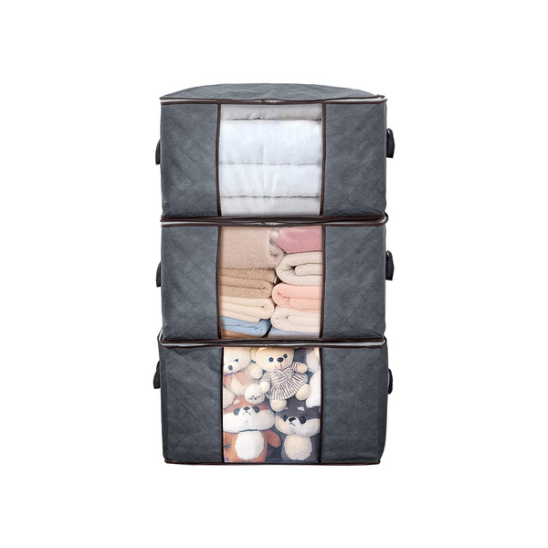 3 organizadores grandes de bolsas de almacenamiento de ropa.