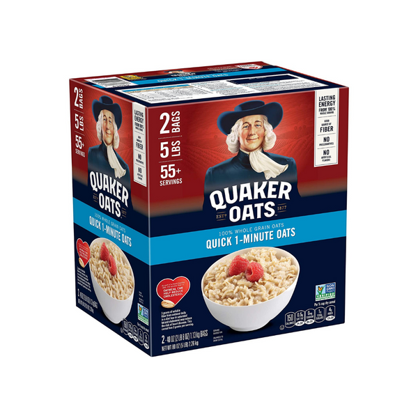 Two 40oz Bags Of Quaker Oats Quick 1-Minute Oatmeal