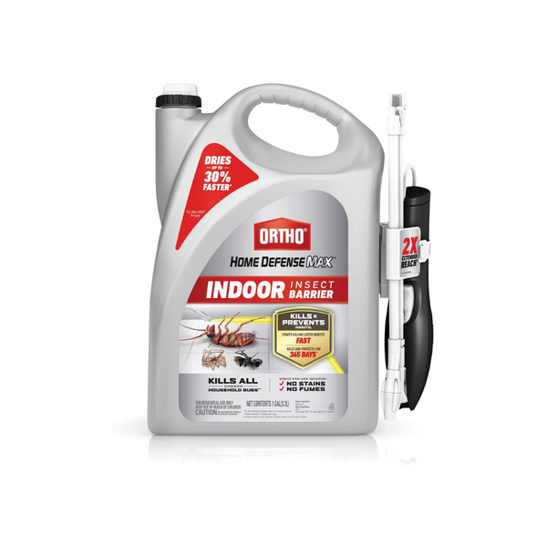Barrera contra insectos para interiores Ortho Home Defense Max, botella de 1 galón con varilla rociadora