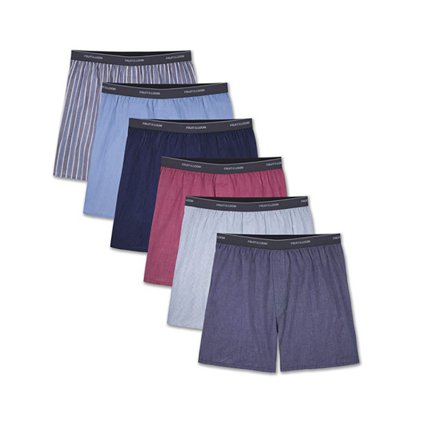 6 Fruit of the Loom Men's Tag-Free Boxer Shorts