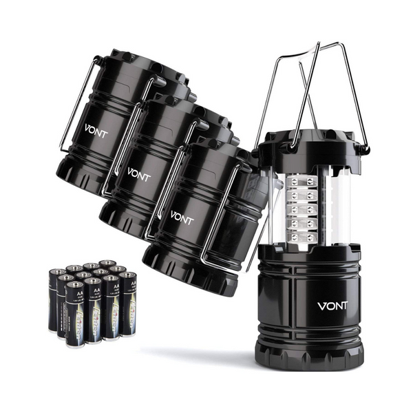 Vont 4 Pack LED Camping Lantern, LED Lanterns, Suitable Survival Kits for Hurricane, Emergency Light for Storm