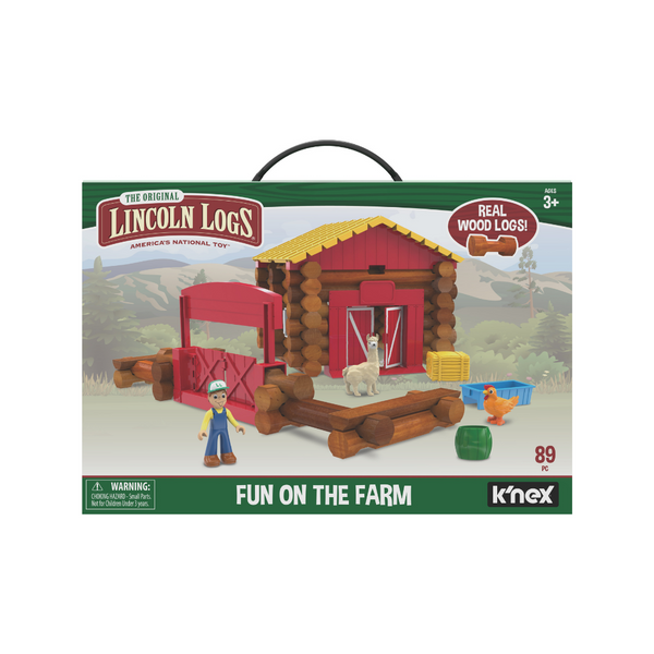102 Piece Lincoln Logs Fun Of The Farm Wood Logs