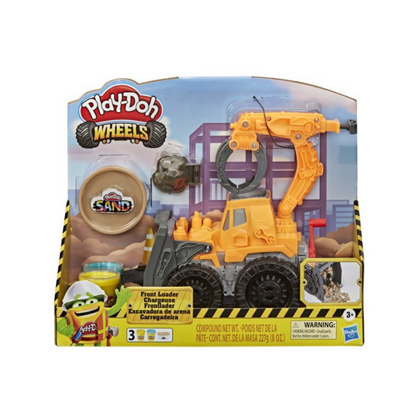 Cargador frontal con ruedas Play-Doh con molde para rocas y 3 latas