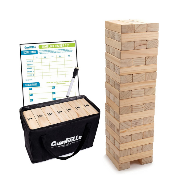 Juguete de madera gigante que cae - Jumbo JR. Juego de piso de bloques de madera