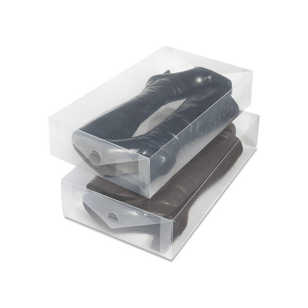 2 cajas para botas apilables de alta resistencia Whitmor Clear Vue