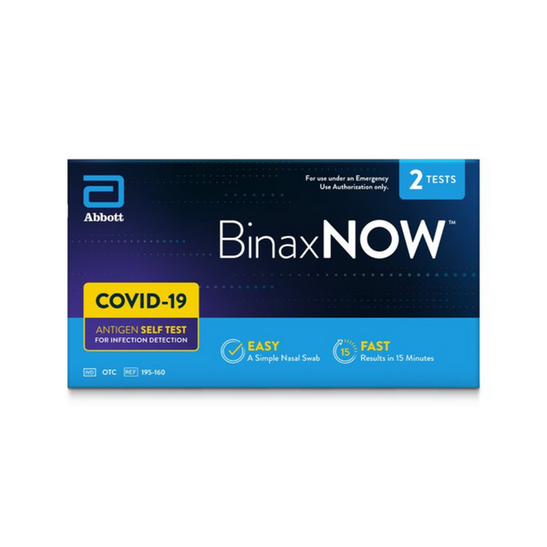 Paquete de 2 autopruebas de antígeno en casa BinaxNOW COVID-19