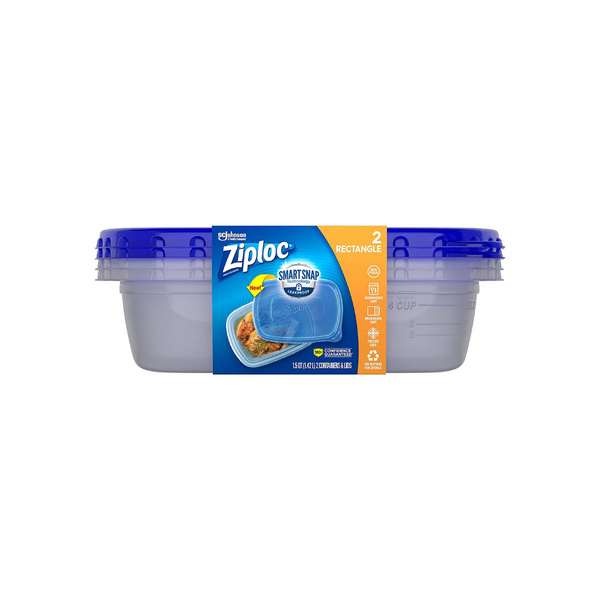 2 contenedores Ziploc para almacenamiento de alimentos y preparación de comidas